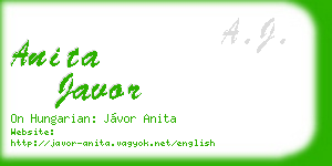 anita javor business card